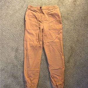 Cotton On Tan Cargo Pants Relaxed Fit Drawstring Waist